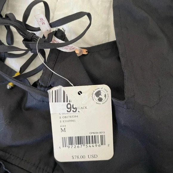 Free people black flutter boho top - Picture 4 of 7